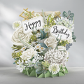 White Flowers - Top of the World Pop Up Greetings Card