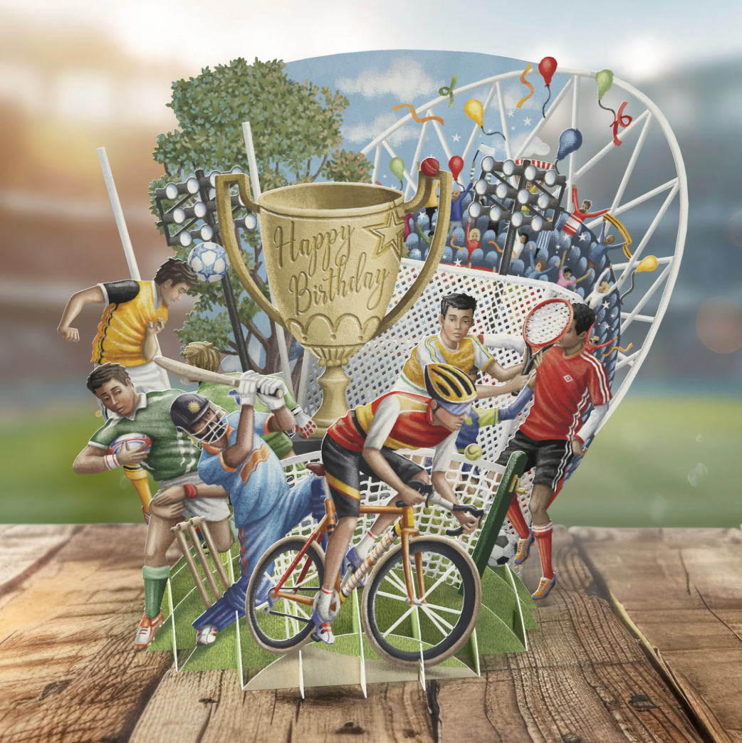 Sportsmen! - Top of the World Pop Up Greetings Card