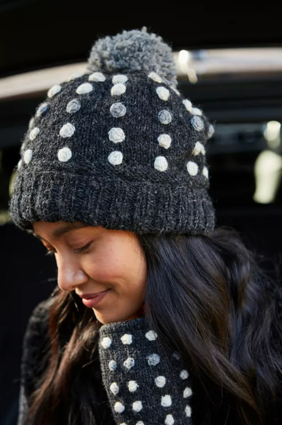 Kew Bobble Beanie Charcoal