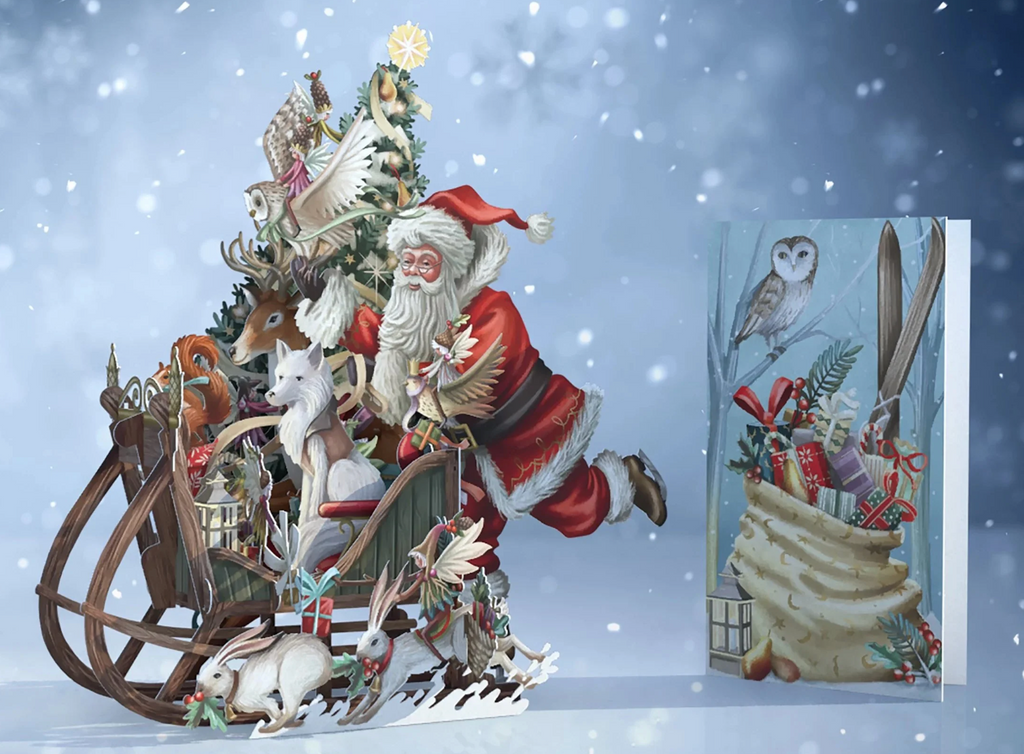 Woodland Sleigh - 3D Pop Up Christmas Card