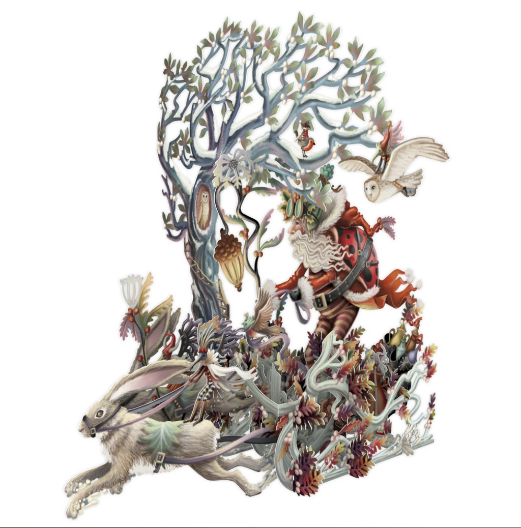 Hare Racing - 3D Pop Up Christmas Card