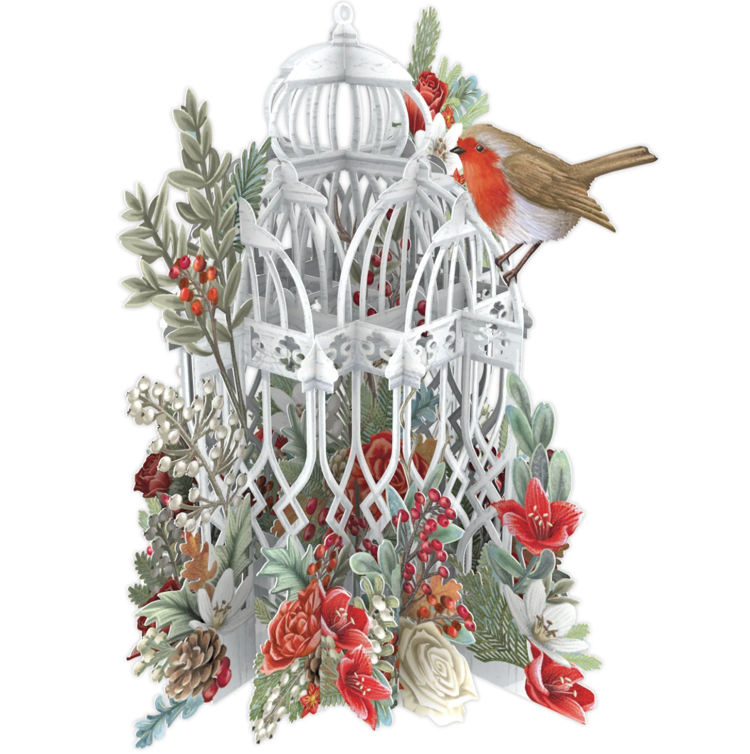Christmas Flower Cage - 3D Pop Up Christmas Card