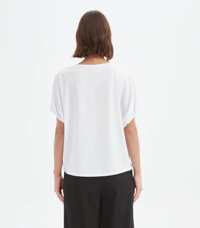 Bubble Sleeve Tee - White