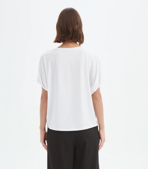 Bubble Sleeve Tee - White