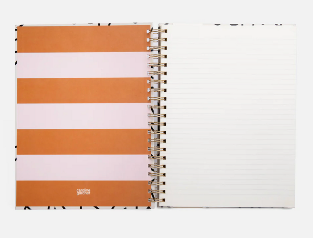 Mono Outline Hearts Spiral A4 Hardback Notebook