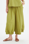 Ruffle Cuff Easy Pant - Spilt Pea