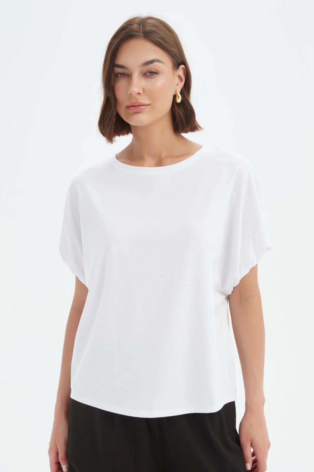 Bubble Sleeve Tee - White