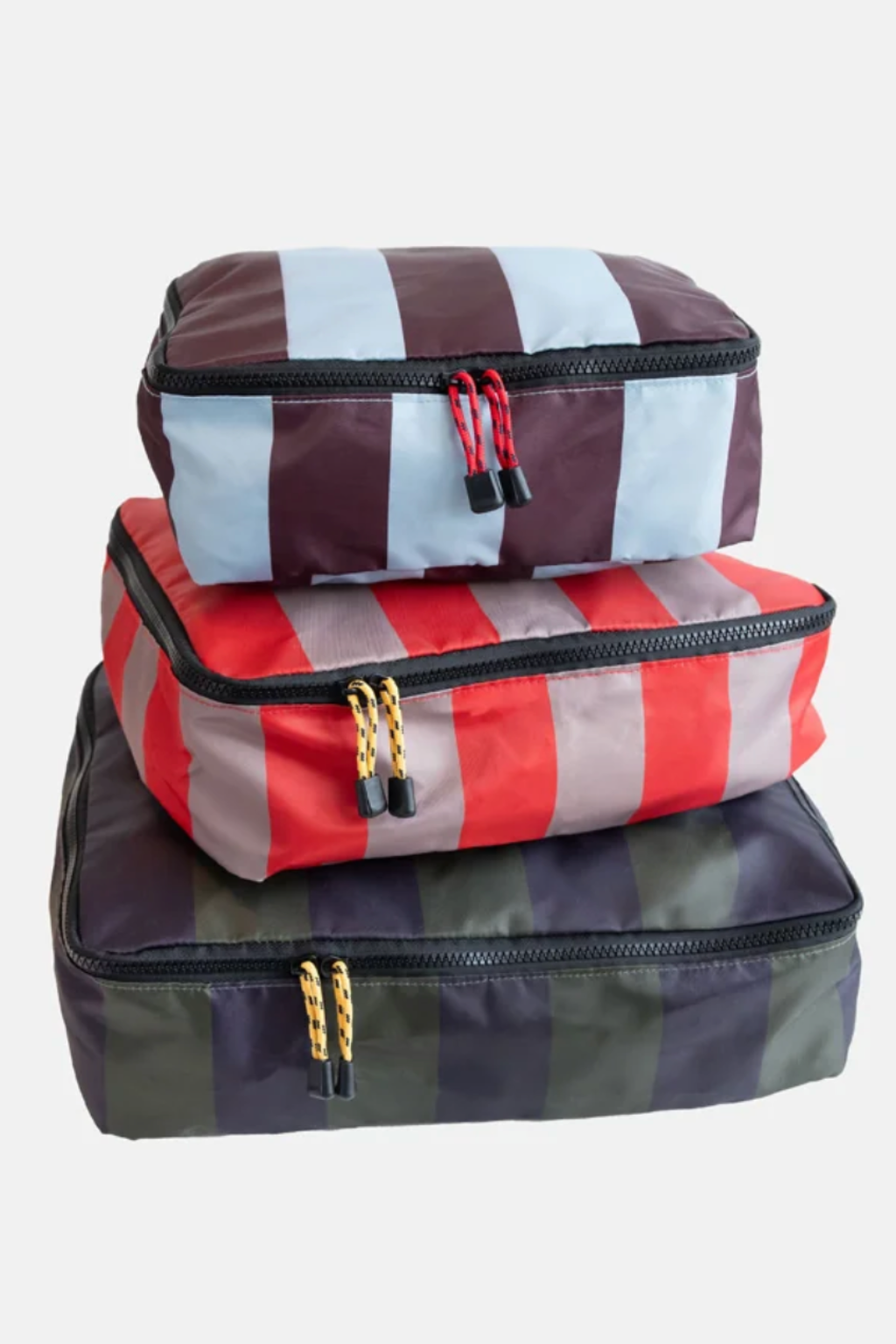 Multi-Stripe Set Of 3 Handle Packing Cubes