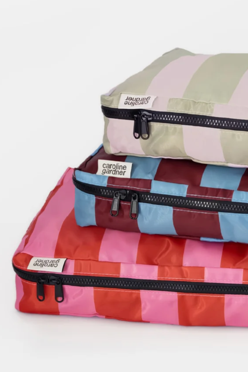 Mixed Multi-Stripe Print Set of 3 Packing Cubes