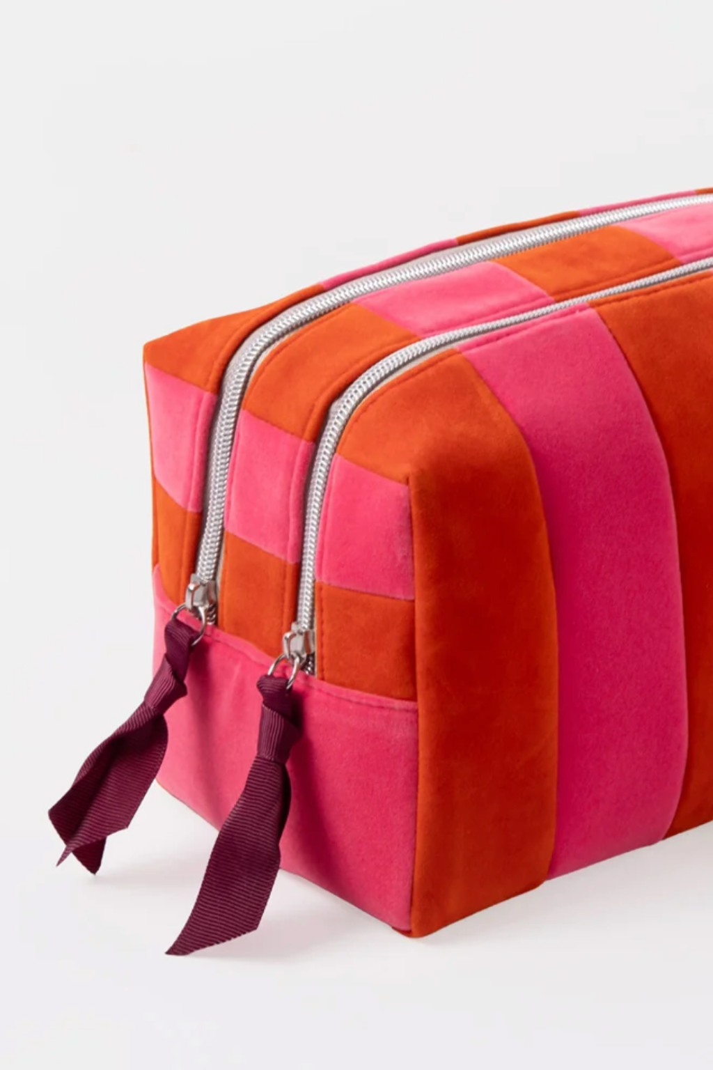 Orange/Pink Stripe large travel washbag