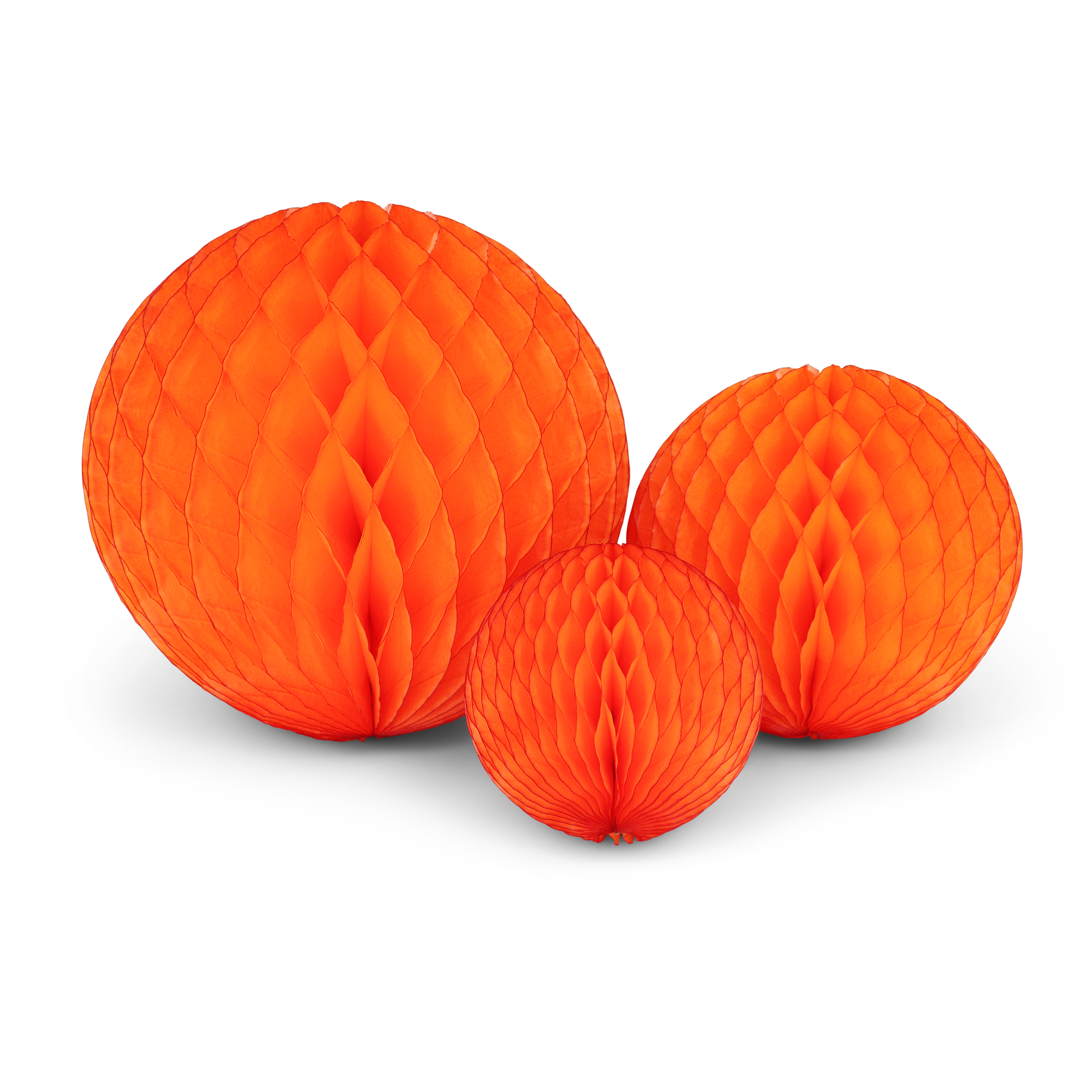 Honeycomb Ball Trio: Bright Orange