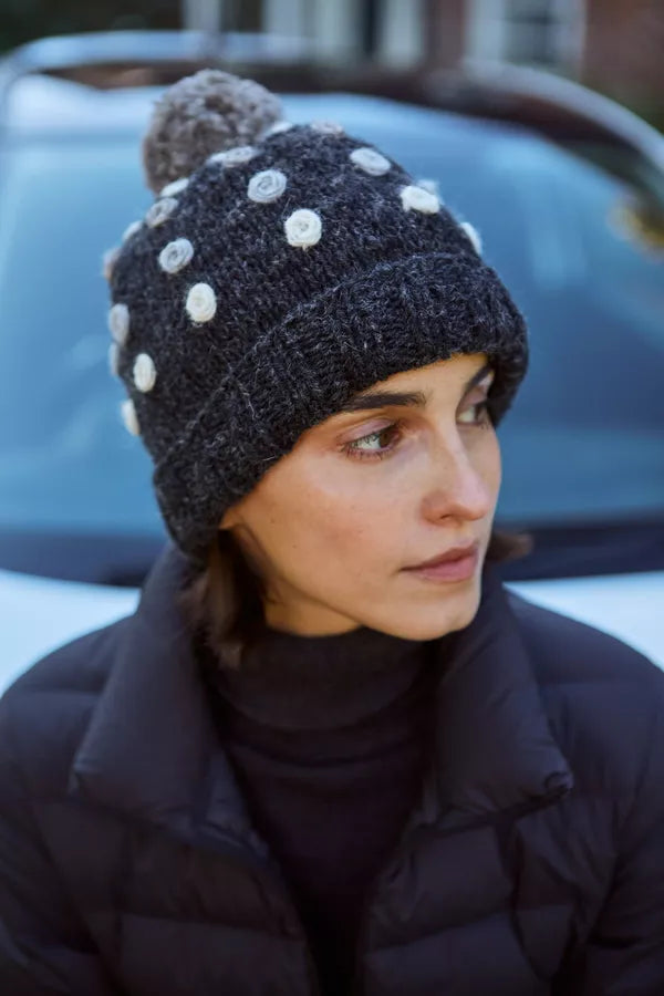 Kew Bobble Beanie Charcoal