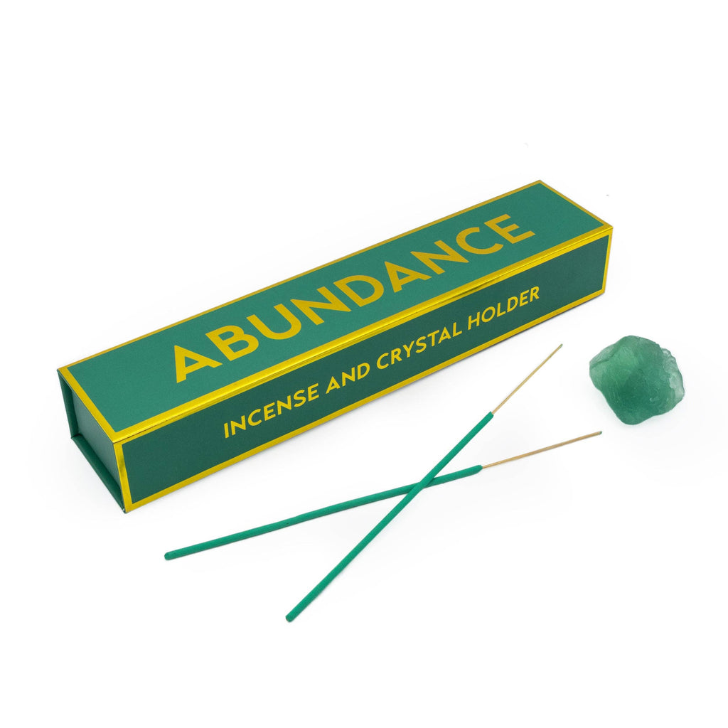 Abundance Incense and Crystal Holder - Sage Scent with Jade Crystal