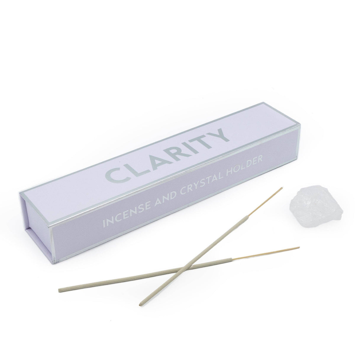Clarity Incense and Crystal Holder - White Jasmine Scent with Clear Quartz Crystal