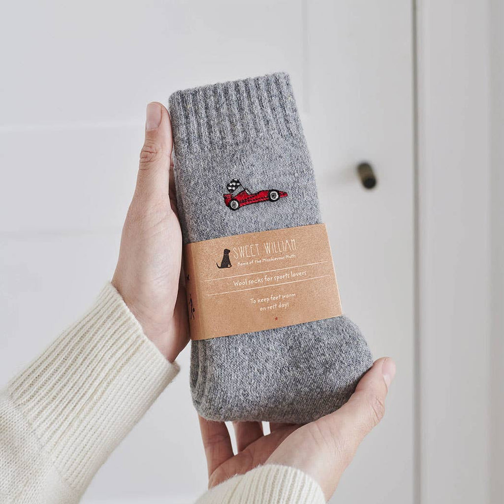 Motorsport Racing Car Wool Socks : Red