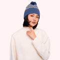 Agatha Pompom hat in Denim Mix