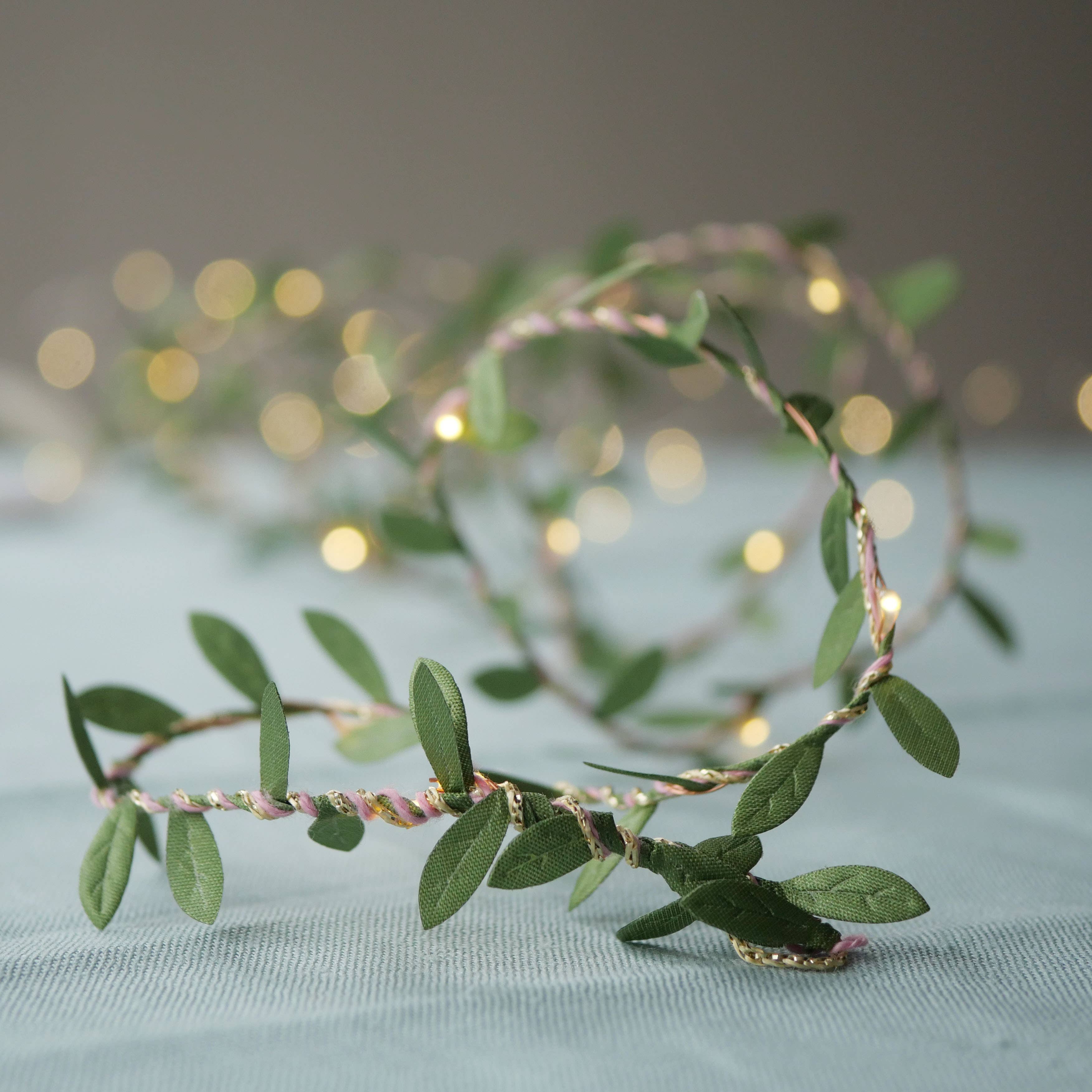 Handmade Leaf Fairy Lights - Green: 2m (battery)