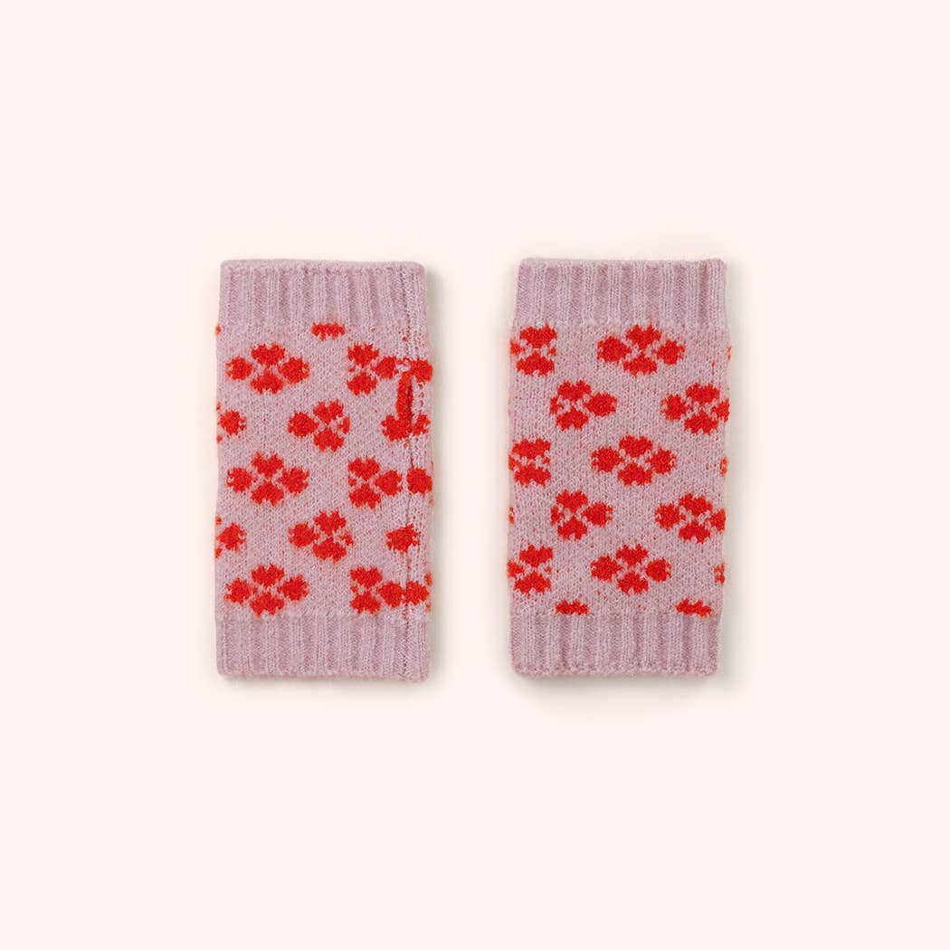 Roxy Wrist Warmers in Rose and Tangerine
