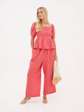 Ria Pink & Red Gingham Culottes: Red