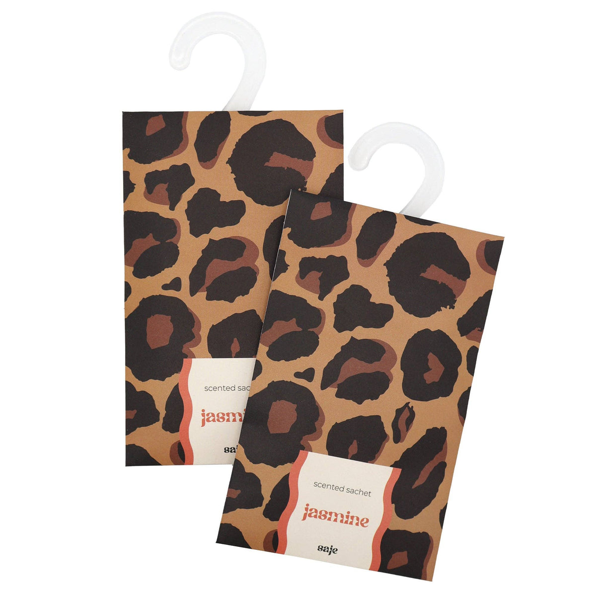 Saje Scented Hanging Sachet - Set of 4 Jasmine - Leopard Print Design