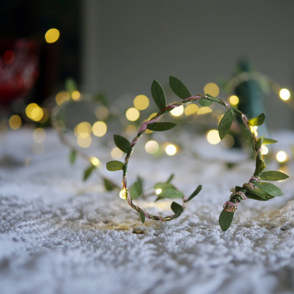 Handmade Leaf Fairy Lights - Green: 2m (battery)