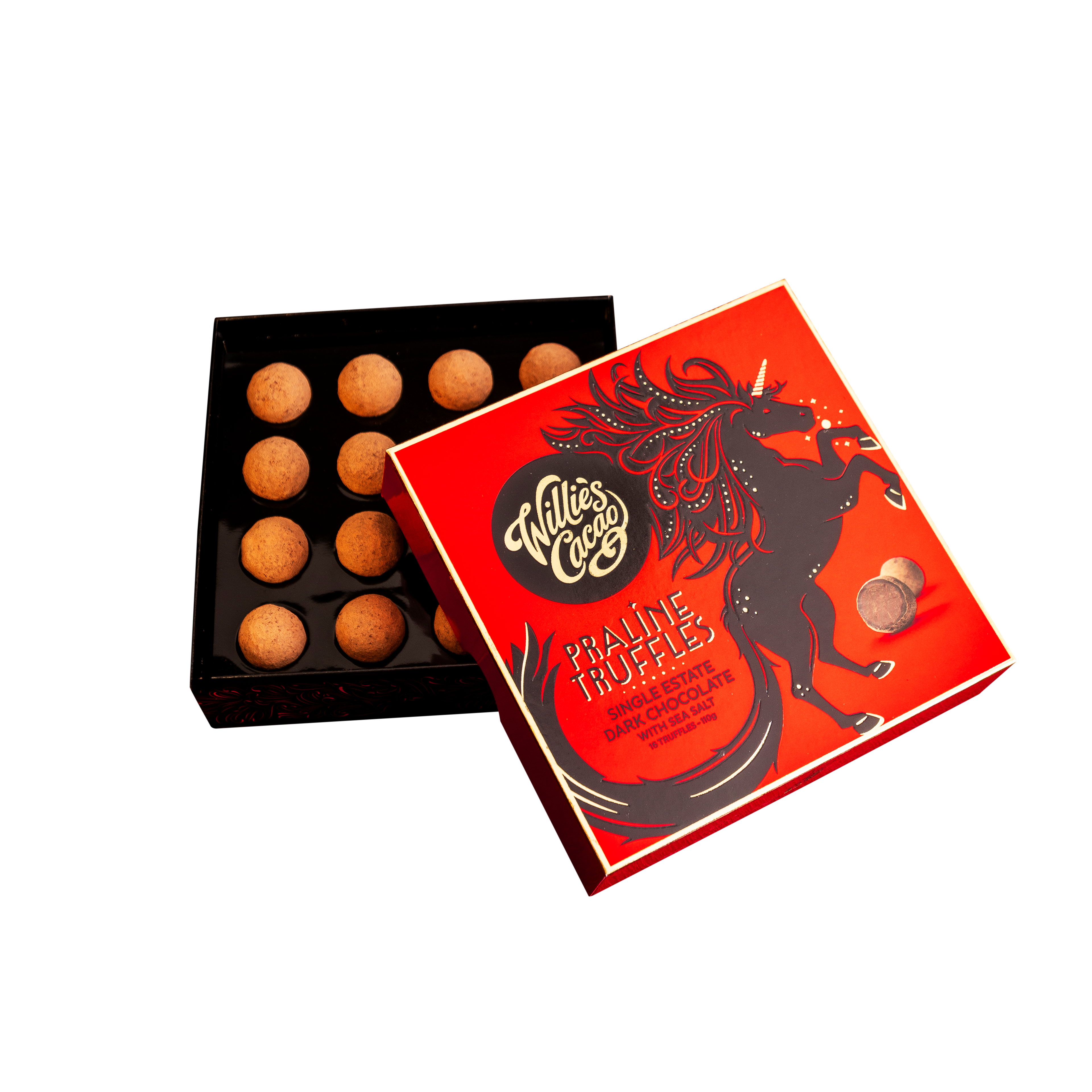 Dark Chocolate Praline Truffles w. Sea Salt. Vegan. x16 110g